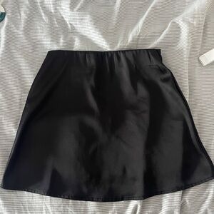 Zeagoo Black Mini Skirt Satin